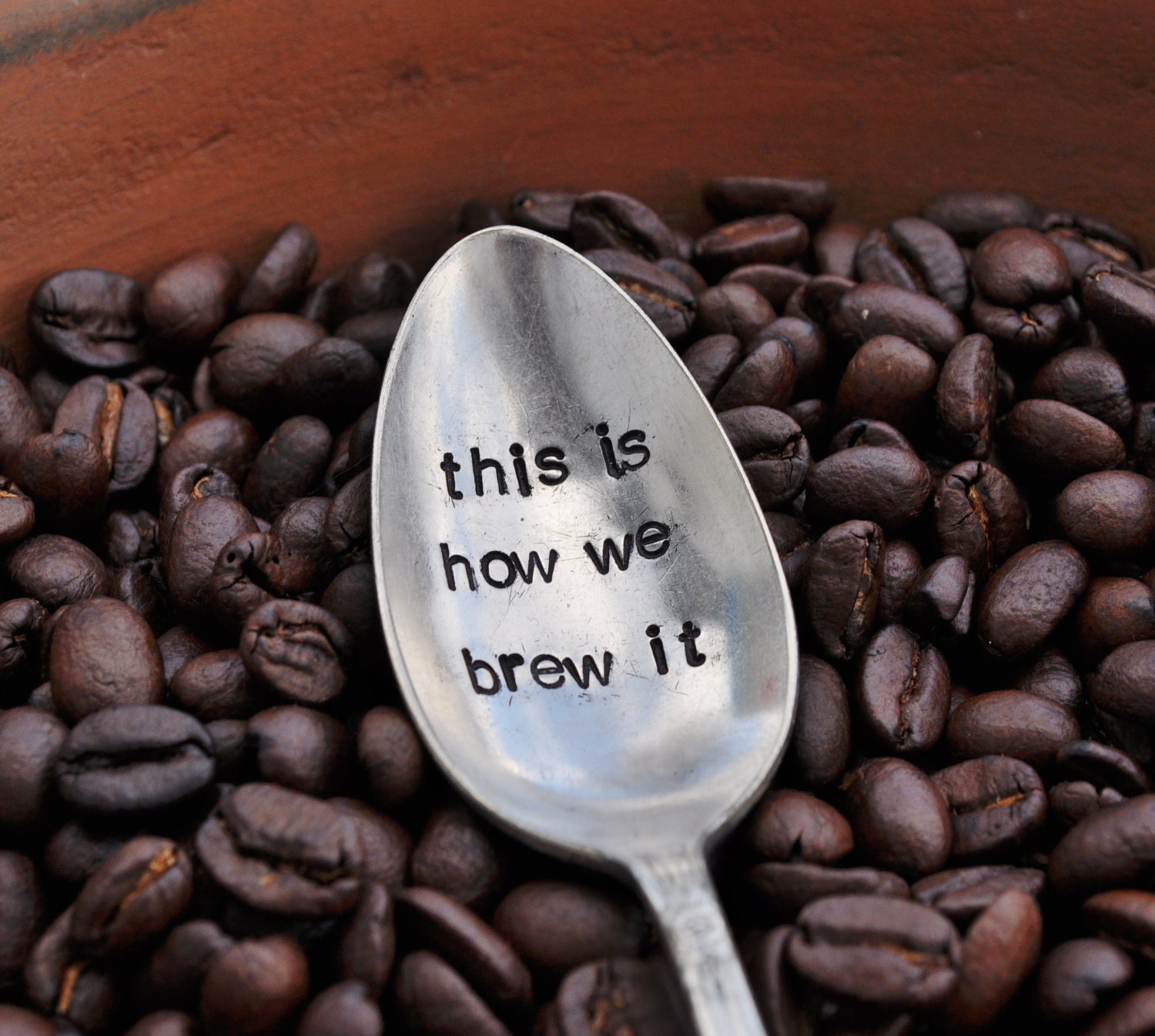 This is how we brew it (TM)- Whimsical Hand Stamped Vintage Spoon for COFFEE LOVERS by jessicaNdesigns