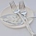 Vintage Wedding Cake SET: Hand Stamped I Do, Me Too cake forks & Personalized Wedding Cake Server . As Seen in Bella NYC Magazine