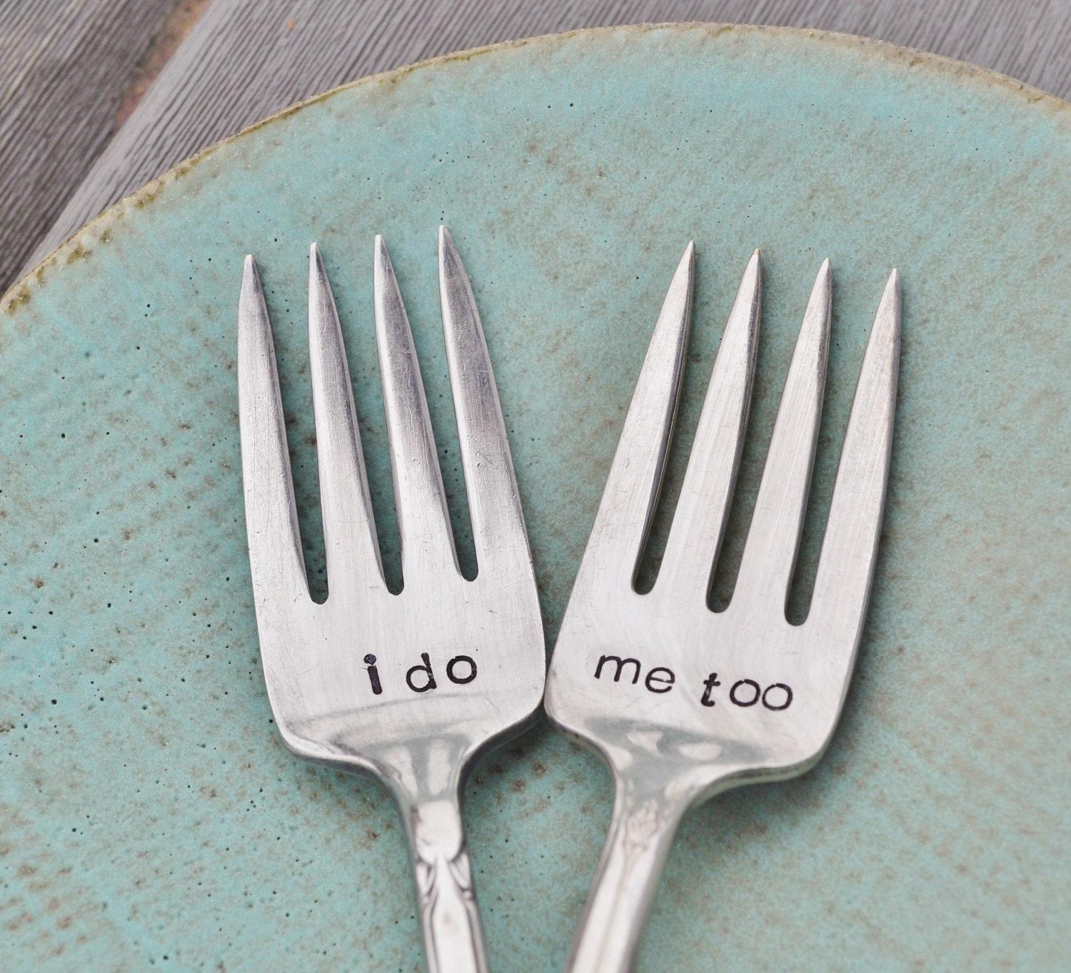 I do. Me too. Vintage Wedding Cake Fork Set Personalized with Your Wedding Date (Mismatched set)