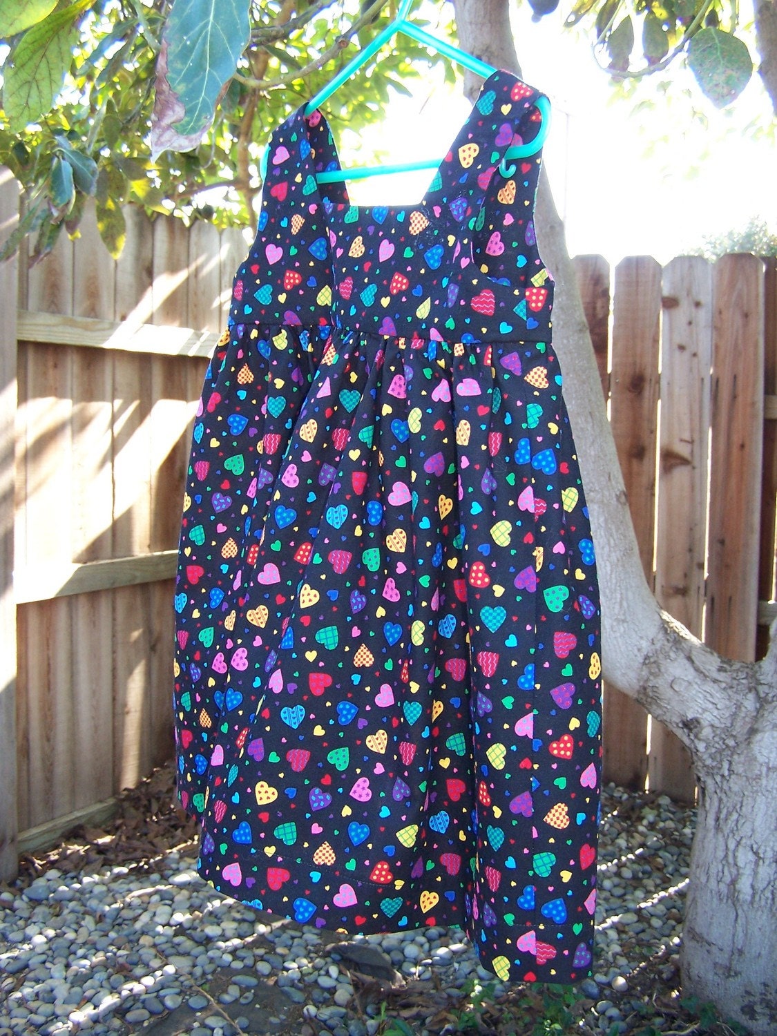 Pinafore Heart pinafore Size 3T pinafore hearts on black