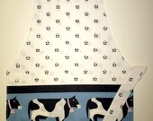 Cow print apron farm animal apron child's apron kid children toddler apron