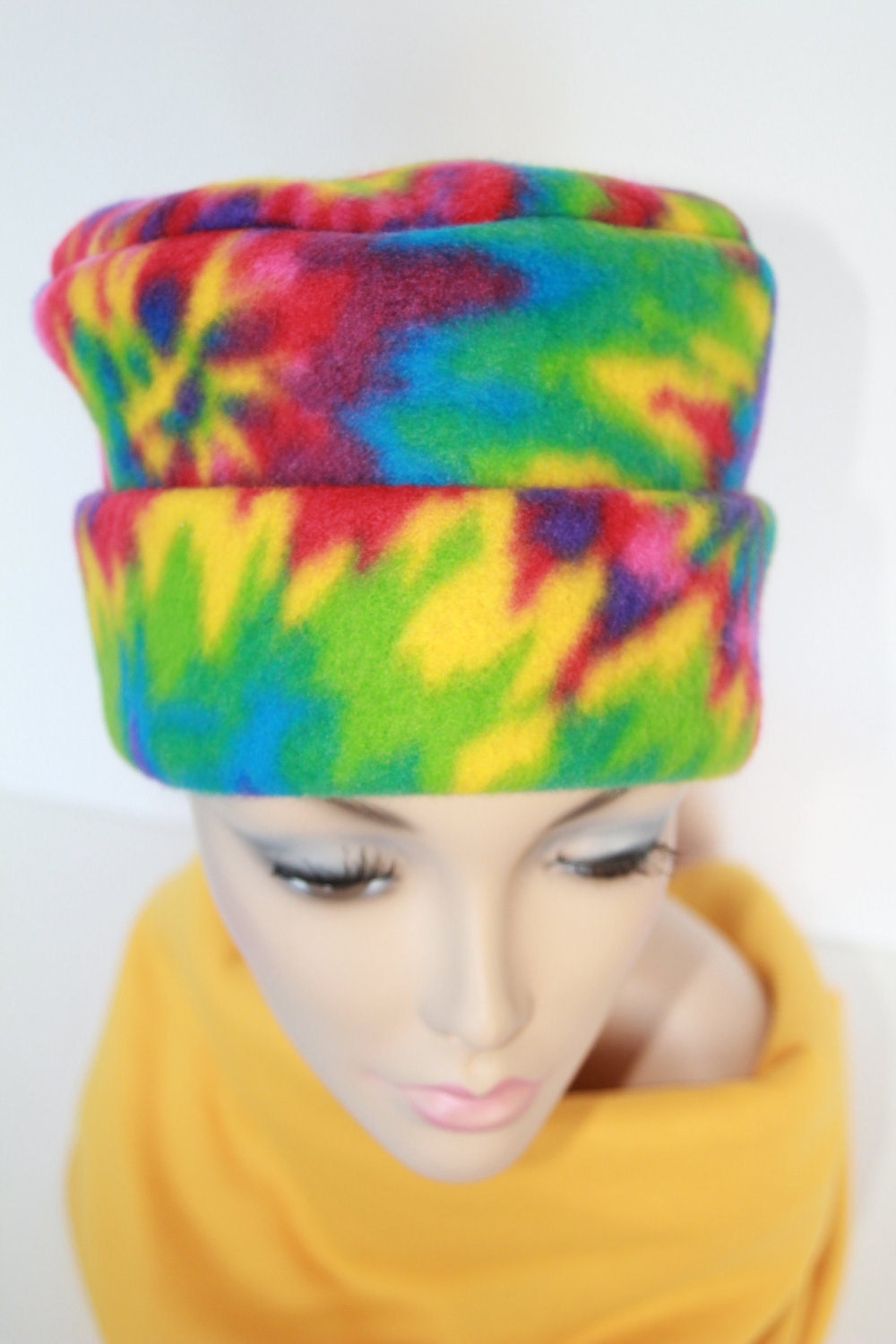 Chemo Hat Cancer Cap Soft Womens Warm Polar Fleece Tie Dye Colorful Hat Beanie Winter
