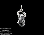 Scorpion Scorpio Charm Sterling Silver