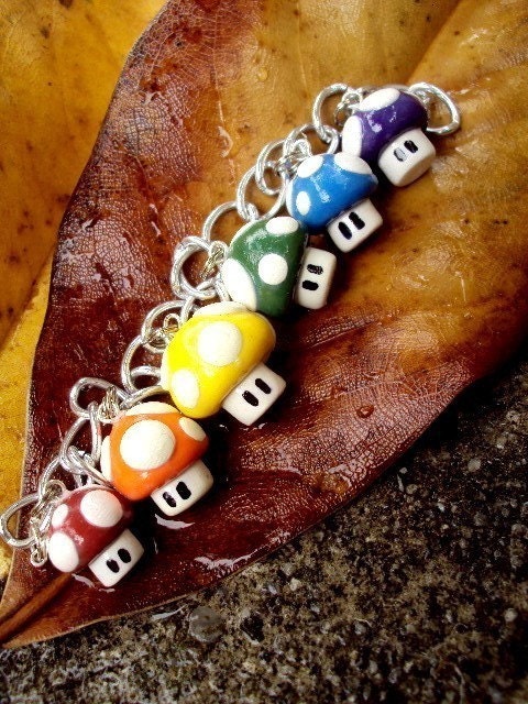 Original Rainbow Mushroom Charm Bracelet