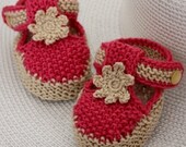 INSTANT DOWNLOAD - Knitting Pattern (PDF file) T-strap Baby Booties (0-6/6-12 months)