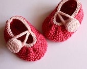 INSTANT DOWNLOAD - Knitting Pattern (PDF file) Rosy Baby Booties (0-6/6-12 months)