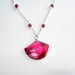Reserved for Paula  Pink Sardonyx Agate Fan Pendant Necklace