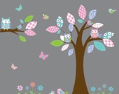 Giraffe,elephant,monkey nursery wall decal sticker vinyl tree and branch jungle decals