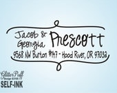 Handwritten Style - With Simple Border - Custom Address Stamp - Self-Inking (G 3105)