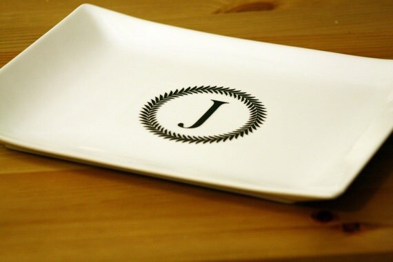 Custom vinyl initial decal with wreath