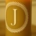 Custom vinyl initial decal with wreath