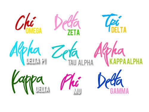 Personalized Sorority Sister Little Big Fraternity Greek Rush Zeta Alpha Delta Pi Kappa Phi Wine Glass