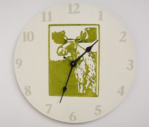 Moose Clock Functional Art