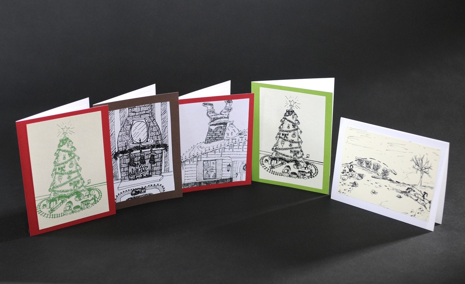 Winter Holiday Season Card Set of 5