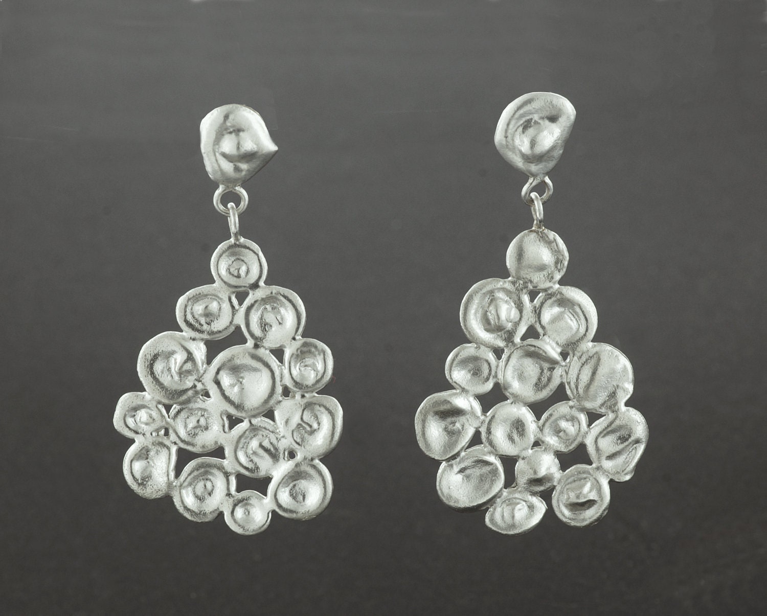 Sterling SIlver Watercast Earrings