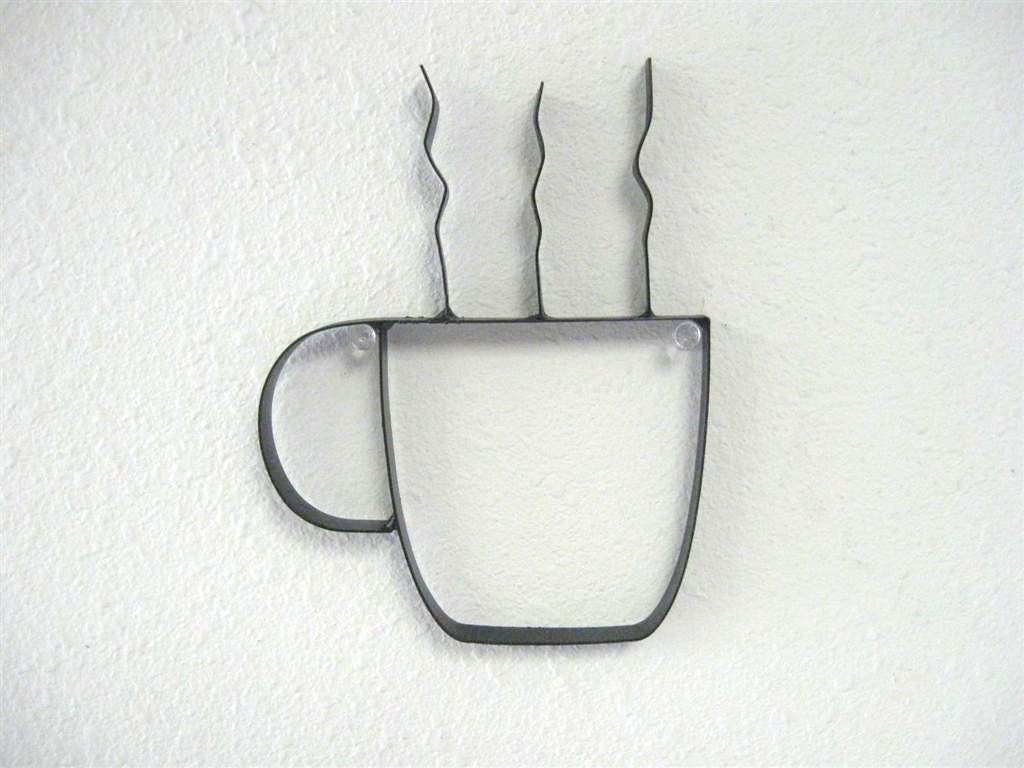 Coffee Cup Metal Kitchen Art