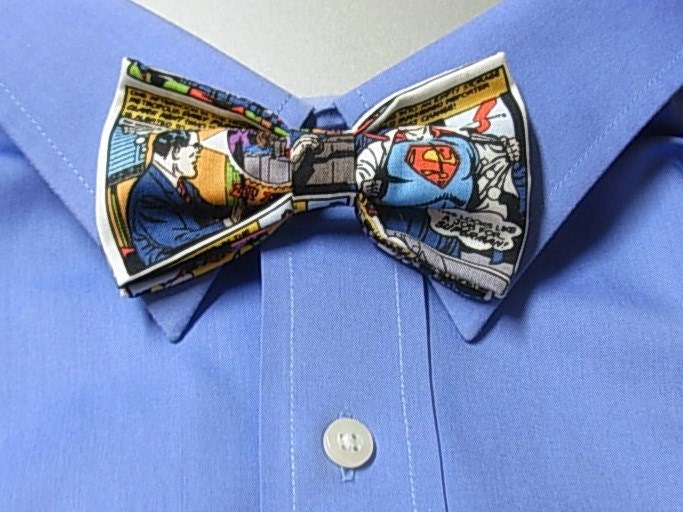 Superman Comic Clip on Bow Tie