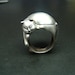 Cat Poison ring Sterling Silver and diamond eyes with mouse.