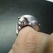 Cat Poison ring Sterling Silver and diamond eyes with mouse.
