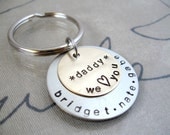 Father's Day Gift Customized Keychain - Personalized Hand Stamped Keychain - Grandpa Daddy Unisex gift - Children's Names