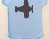 SALE Organic Airplane Applique Onesie Bodysuit 18 Months LAST ONE