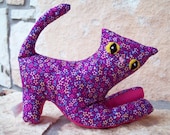 Purple kitty cat plush with flower design SALE CLEARANCE
