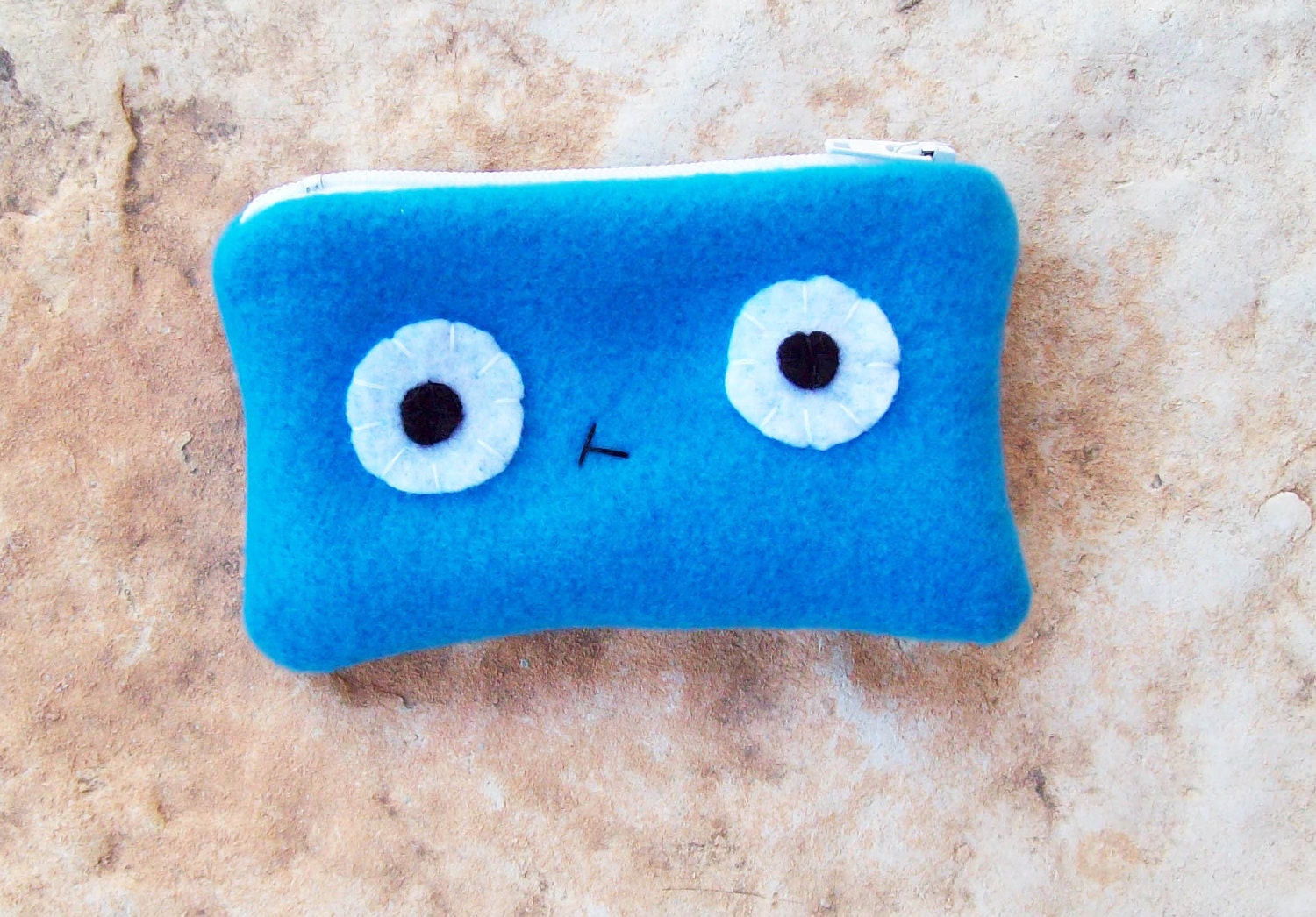 Blue fleece kawaii coin purse