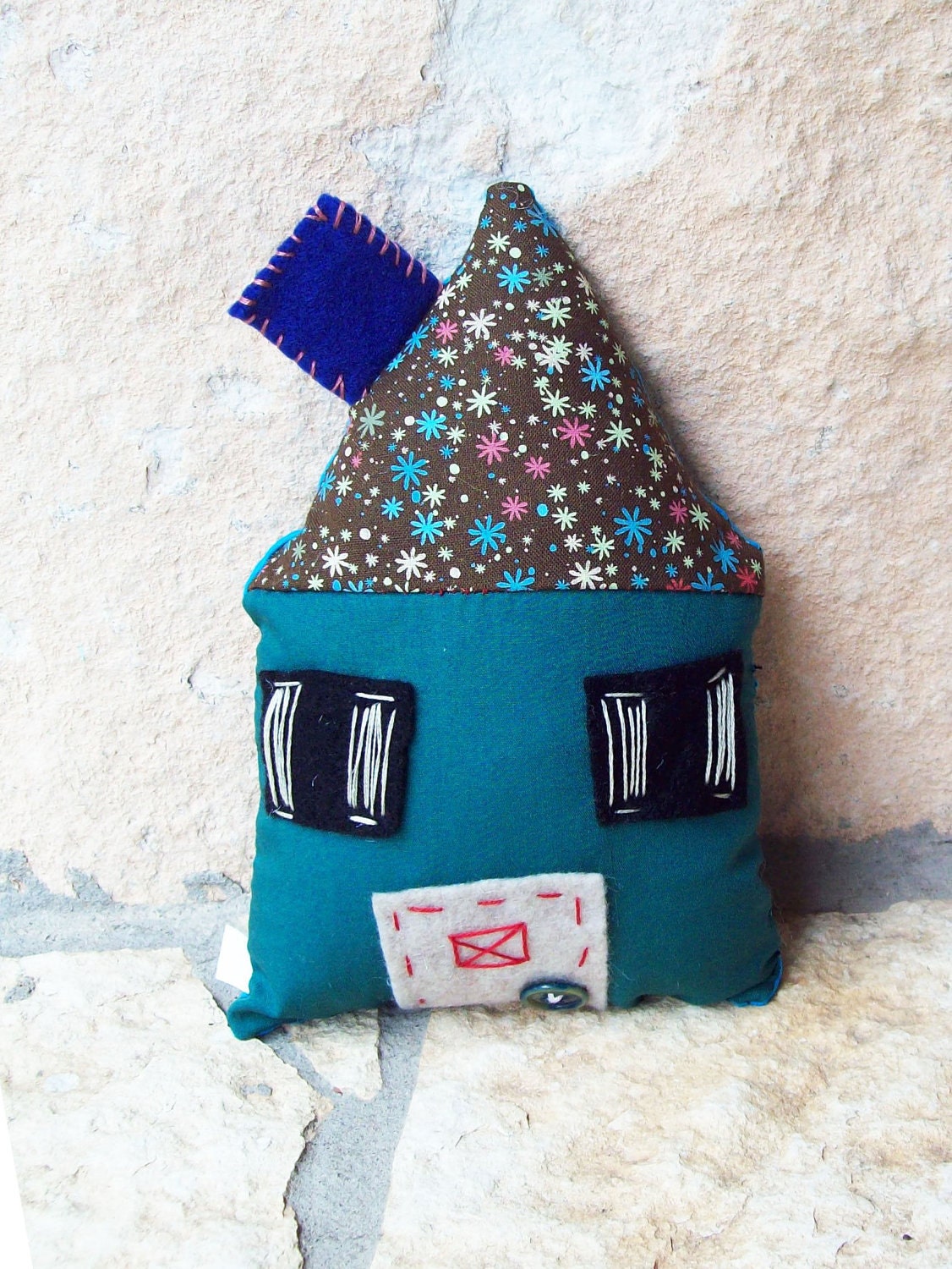 Cute plush house pillow small