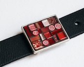 Mountain Cherry - Mosaic belt buckle with leather strap