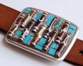 Africa - Mosaic Belt Buckle with leather strap