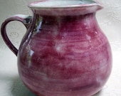 Handmade red stoneware clay pottery ceramic water pitcher