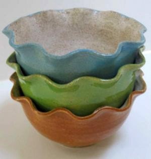 Fluted dessert bowls