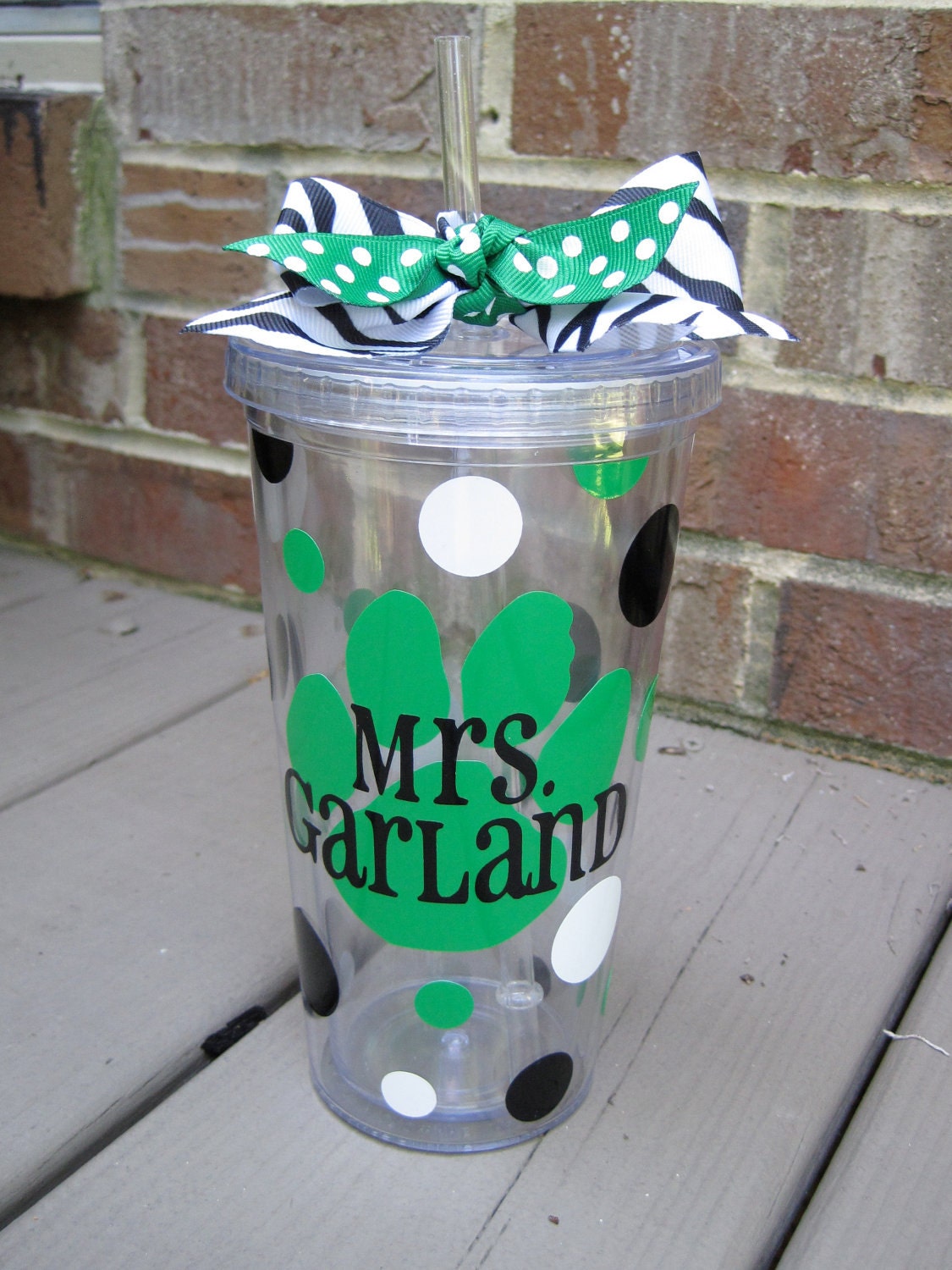 Personalized acrylic tumblers with lid and straw-20 oz.