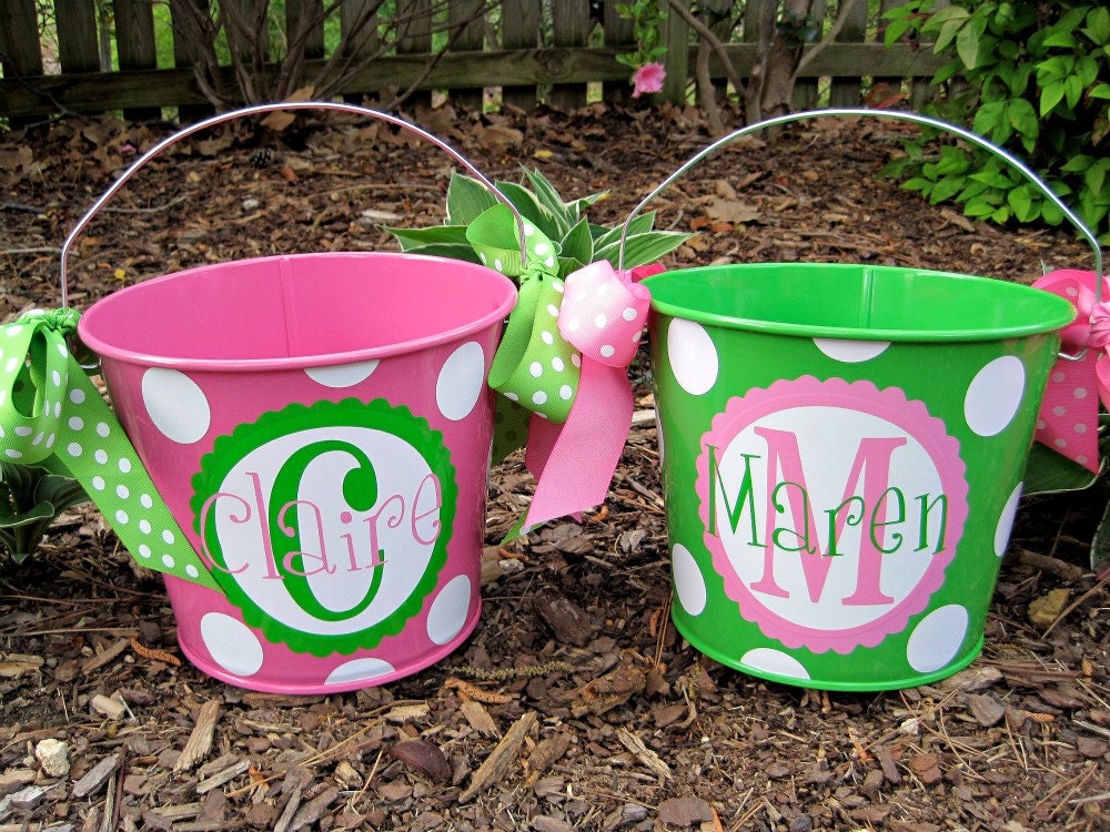 Personalized Easter Bucket assorted colors-5 QT.