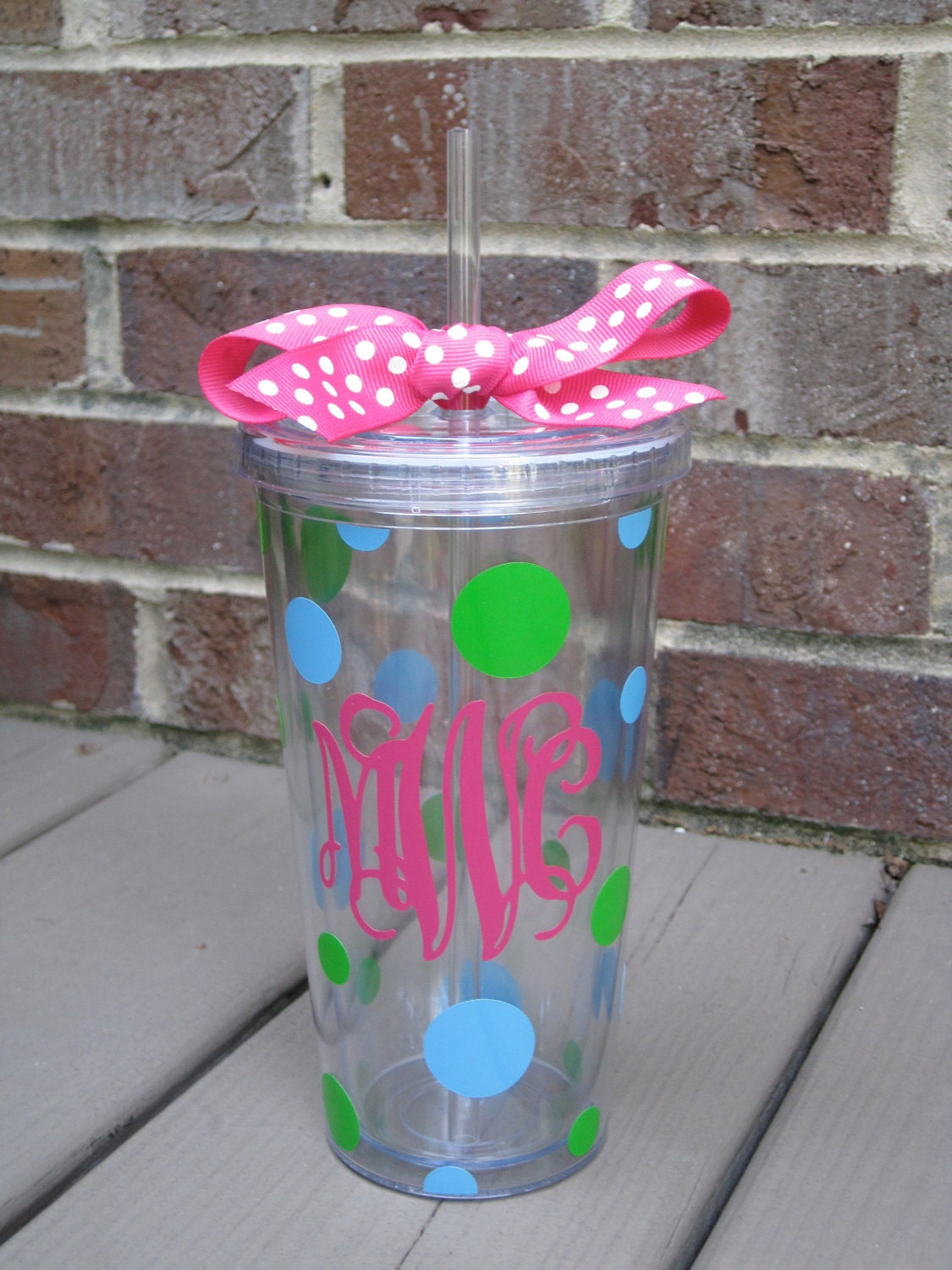 Personalized acrylic tumblers with lid and straw-20 oz.