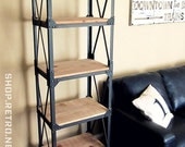 French Industrial Vintage Ironworker Bookshelf
