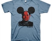 Mickey Mao, men's, political, pop, blue, funny t-shirt in s, m, l, xl