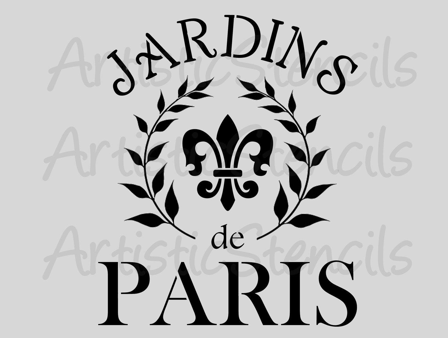 STENCIL French Jardins de Paris - Gardens of Paris