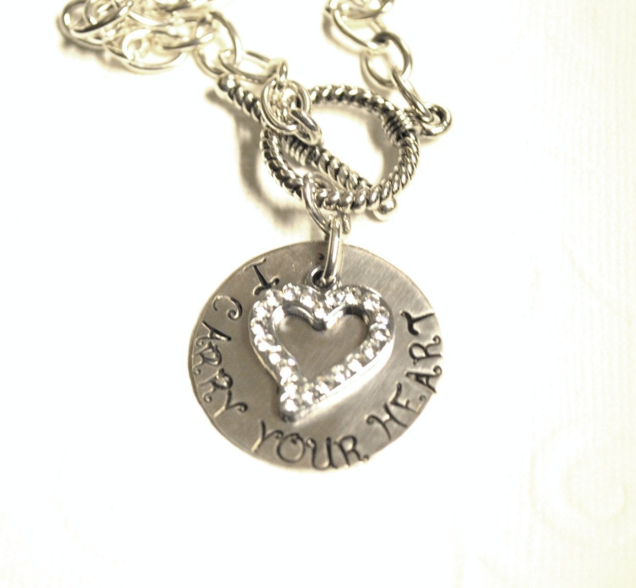 I Carry Your Heart Handstamped Necklace