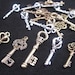 Skeleton Key Charm Mixed Lot of 20 . Pendants . Beads . Jewelry . Paper Journal . Embellishment