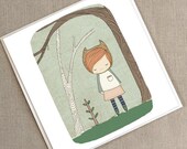 Greeting Card -Lively in the Woods  -  5.9 x 5.9 " or 150x150 mm