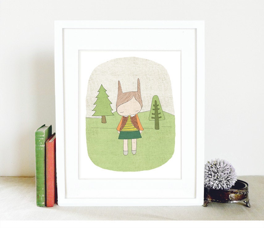 Children Spring Kids Decor- Flissy the bunny rabbit in the woodlands