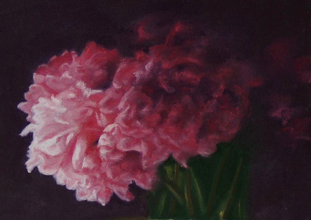 Peaches and Peonies, Full-size Giclee Print with Donation