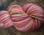 Selfstriping Yoga - Handdyed sock yarn - brown chestnut pink yellow
