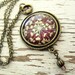 Romantic Plum Queen Annes Lace Vintage Inspired Necklace - Pressed Flower Jewelry