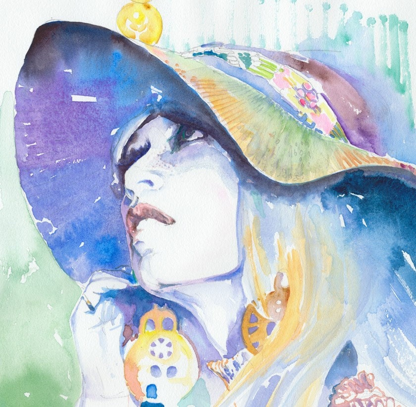 Print of Watercolour Fashion Illustration. Titled - Brigitte Bardot