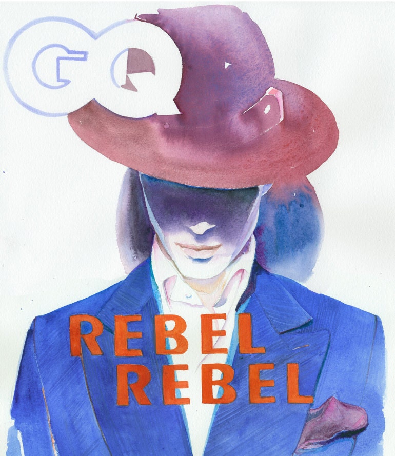 Original Watercolour Fashion Illustration - Rebel Rebel