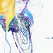 Original Fashion Illustration Painting, Original Watercolour Fashion Illustration, Titled: Blueink 2