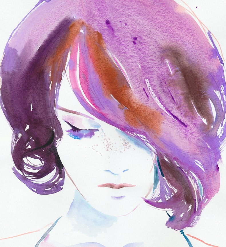 Watercolour Fashion Illustration - Violaa