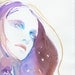 Watercolour Fashion Illustration Painting Winter lilac